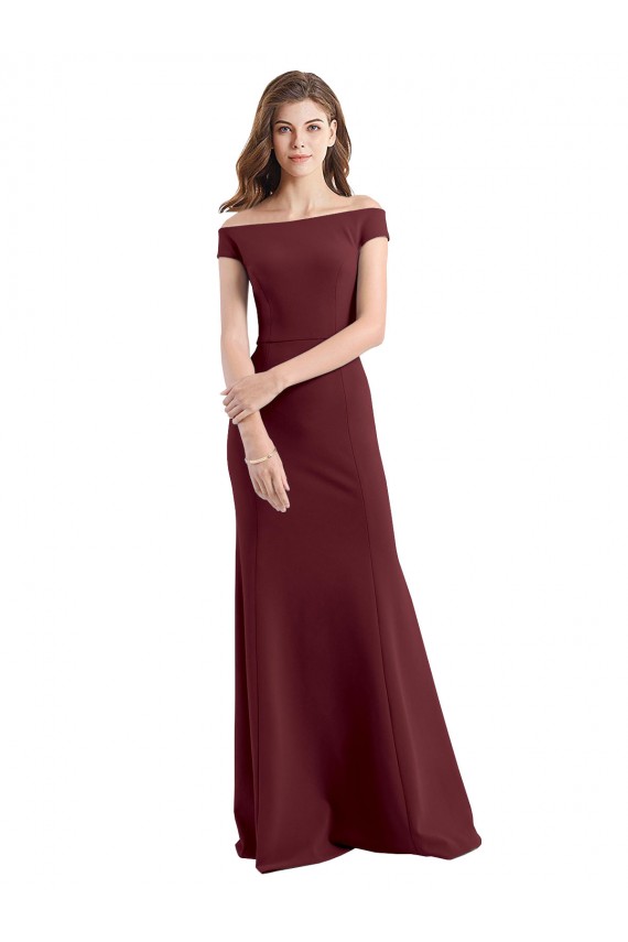 Best Off the Shoulder Fit and Flare Stretch Crepe Bridesmaid Dress / Prom Dress Sydney