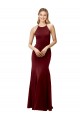 Best Fit and Flare Halter Neckline Stretch Formal Crepe Bridesmaid Dress / Prom Dress with Strappy Back Sydney