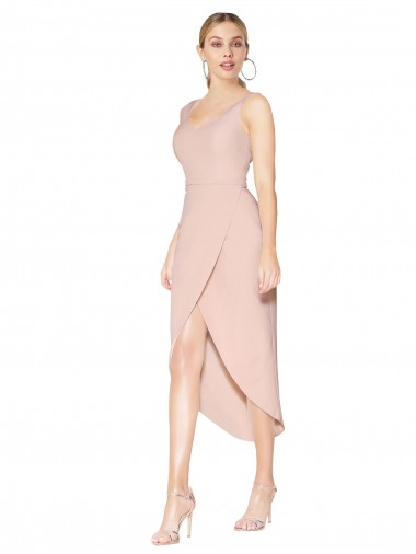 Best Knee Length Short Formal Crepe Bridesmaid Dress / Prom Dress Sydney