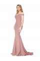 Best Off the Shoulder Sweetheart Long Sweep Train Formal Crepe Bridesmaid Dress / Prom Dress Sydney