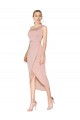Best Knee Length One Shoulder Formal Crepe Short Wrap Bridesmaid Dress / Prom Dress Sydney