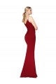 Best Spaghetti Straps V-Neck Long Formal Crepe Dress with High Slit Sydney