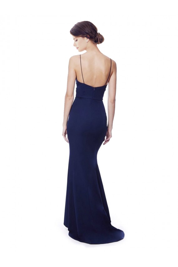 Best Deep V-Neck Spaghetti Straps Mermaid Formal Crepe Bridesmaid Dress / Prom Dress Sydney