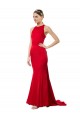 Best High Neck Mermaid Open Back Formal Crepe Maxi Bridesmaid Dress / Prom Dress with Train Detail Sydney