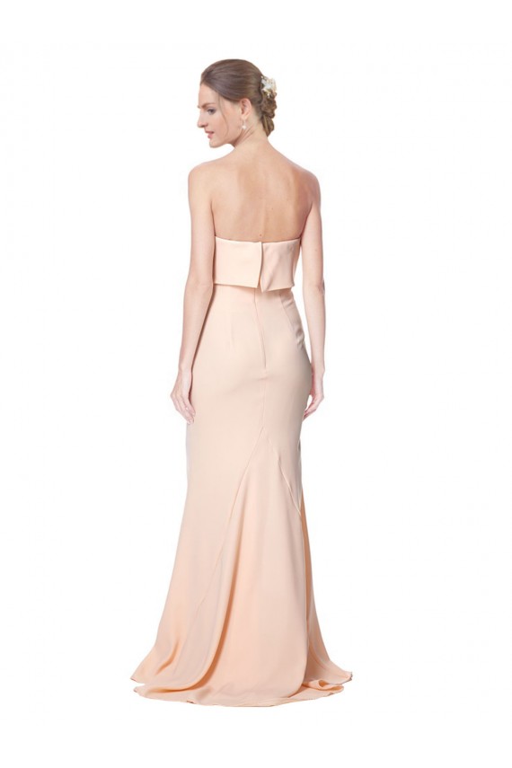 Best High Neck Strapless Long Formal Crepe Maxi Bridesmaid Dress / Prom Dress with Overlay Sydney