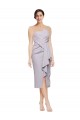 Best Short Cocktail Length Strapless Formal Crepe Bridesmaid Dress / Prom Dress with Ruffles Sydney