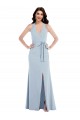Best Open Back Halter Maxi Formal Crepe Bridesmaid Dress / Prom Dress with Draped Bow Sydney