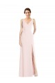 Best Square Neck Low Back A-Line Bridesmaid Dress / Prom Dress with Front Slit and Pockets Sydney