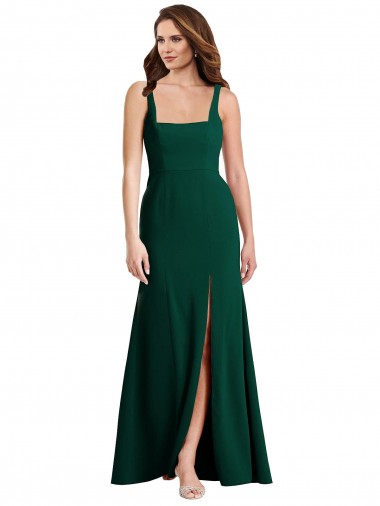 Best Square Neck Trumpet Maxi Bridesmaid Dress / Prom Dress with Front Slit Sydney