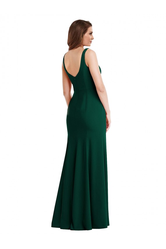 Best Square Neck Trumpet Maxi Bridesmaid Dress / Prom Dress with Front Slit Sydney