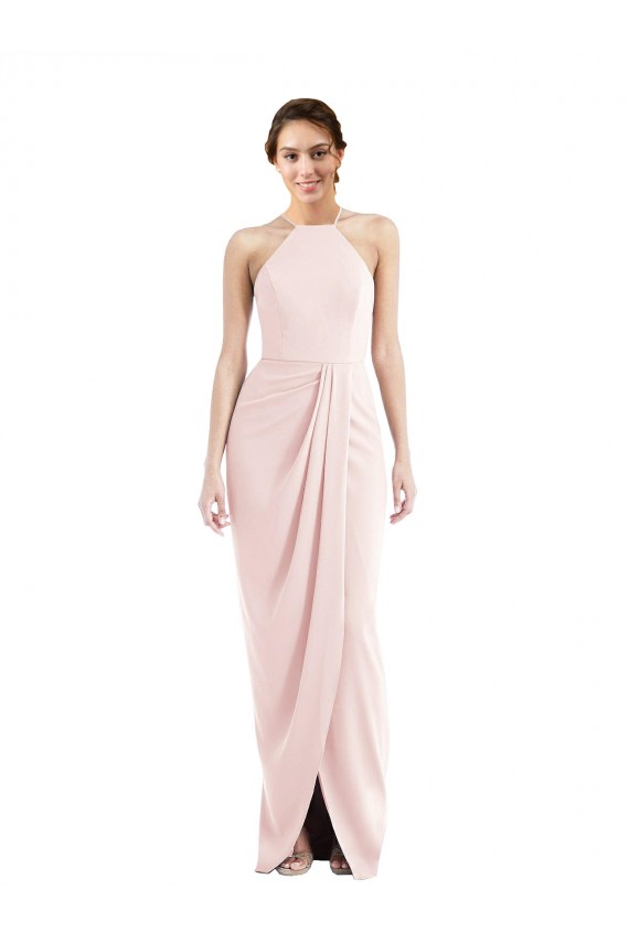 Best Halter Draped Tulip Skirt Maxi Bridesmaid Dress / Prom Dress Sydney