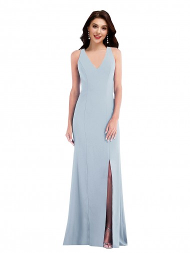 Best Criss Cross Cutout Back Maxi Bridesmaid Dress / Prom Dress with Front Slit Sydney