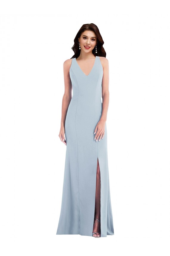 Best Criss Cross Cutout Back Maxi Bridesmaid Dress / Prom Dress with Front Slit Sydney