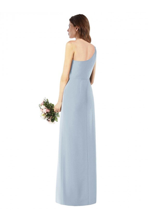 Best One Shoulder Crepe Trumpet Bridesmaid Dress / Prom Dress with Front Slit Sydney