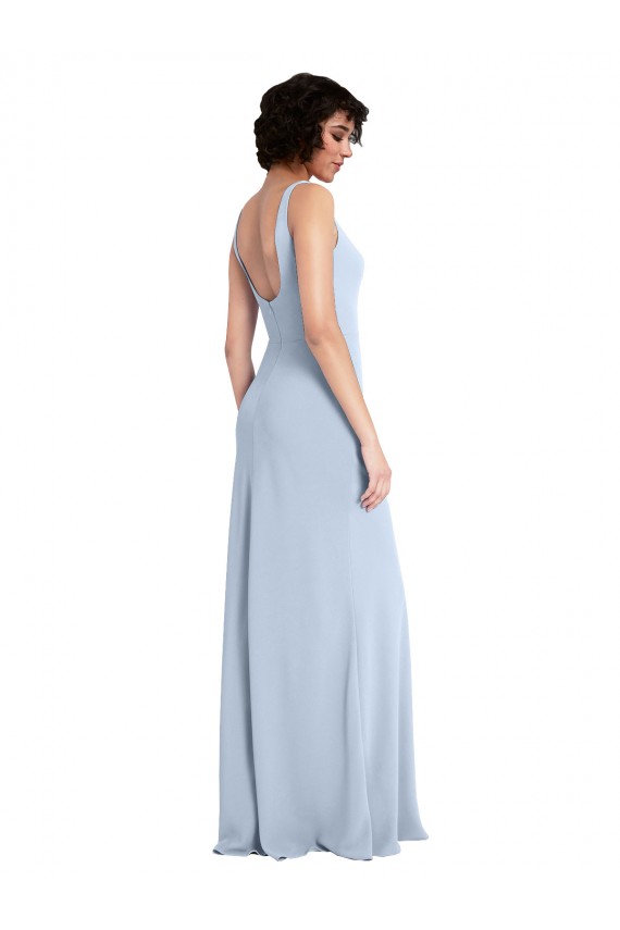 Best Slim Square Neck Fit and Flare Full Length Stretch Crepe Bridesmaid Dress / Prom Dress Sydney
