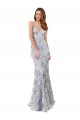 Best Silver V-Neckline Backless Floral Patterned Sequin Formal Bridesmaid Dress / Prom Dress Sydney