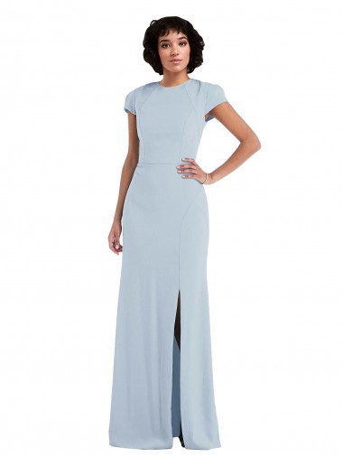 Best Cap Sleeve Cutout Tie Back Trumpet Bridesmaid Dress Sydney