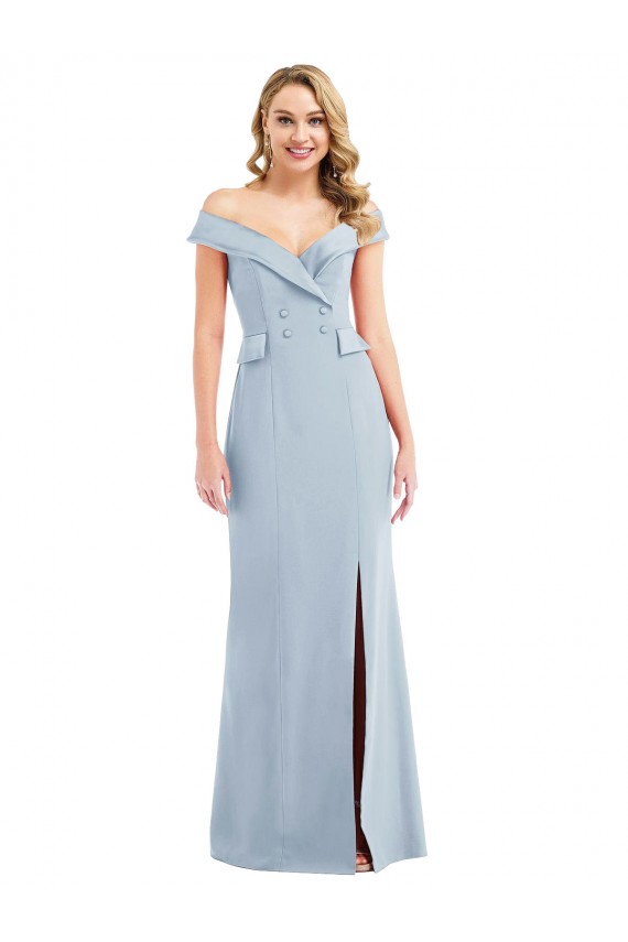 Best Off the Shoulder Tuxedo Maxi Bridesmaid Dress / Prom Dress with Front Slit Sydney