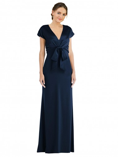 Best Soft Bow Blouson Bodice Trumpet Formal Crepe Bridesmaid Dress / Prom Dress Sydney