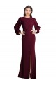 Best Puff Sleeves Long Maxi Briddesmaid Dress with Cutout Tie Back Sydney