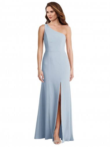 Best Bold One Shoulder Trumpet Maxi Formal Crepe Bridesmaid Dress / Prom Dress Sydney