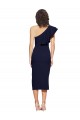 Best Ruched Midi Length Short Cocktail Formal Crepe Bridesmaid Dress / Prom Dress with Shoulder Ruffles Sydney