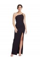 Best Long Floor Length Formal Crepe Bridesmaid Dress / Prom Dress with Side Split and One Strap Sydney