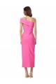 Best One Shoulder Neckline Short Midi Length Formal Crepe Bridesmaid Dress / Cocktail Prom Dress Sydney