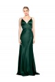 Best High V-Neck Long Full Length Sheath Formal Stretch Satin Bridesmaid Dress / Prom Dress Sydney
