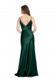Best High V-Neck Long Full Length Sheath Formal Stretch Satin Bridesmaid Dress / Prom Dress Sydney