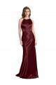 Best High Neck Halter Long Sleeveless Formal Stretch Satin Bridesmaid Dress / Prom Dress with Strappy Back Sydney