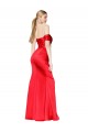Best High Neck Off the Shoulder Formal Stretch Satin Bridesmaid Dress / Prom Dress with High Slit Sydney