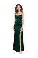 Best Long Slim Scoop Neck Formal Stretch Satin Bridesmaid Dress / Prom Dress with Open Back Sydney