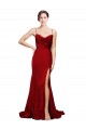 Best Cowl Front Neck Sweep Train Formal Stretch Satin Bridesmaid Dress / Prom Dress with High Side Split Sydney
