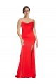Best Low Back Cowl Neck Formal Stretch Satin Bridesmaid Dress / Prom Dress with High Side Slit Sydney