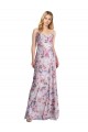 Best Draped Cowl Neck Long Printed Formal Stretch Satin Bridesmaid Dress Sydney