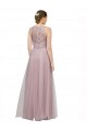 Best High Neck Long Tulle Bridesmaid Dress with Lace Bodice Sydney
