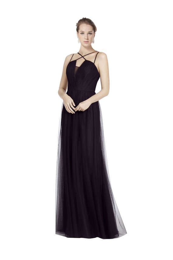 Best High Neck Long A-Line Tulle Bridesmaid Dress Sydney