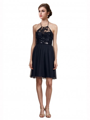 Best High Neck Illusion Bodice Bridesmaids Dress Sydney