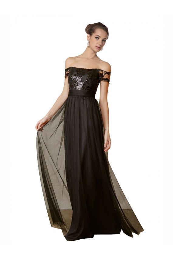 Best Off The Shoulder Sequined Lace Tulle Bridesmaid Dress Sydney
