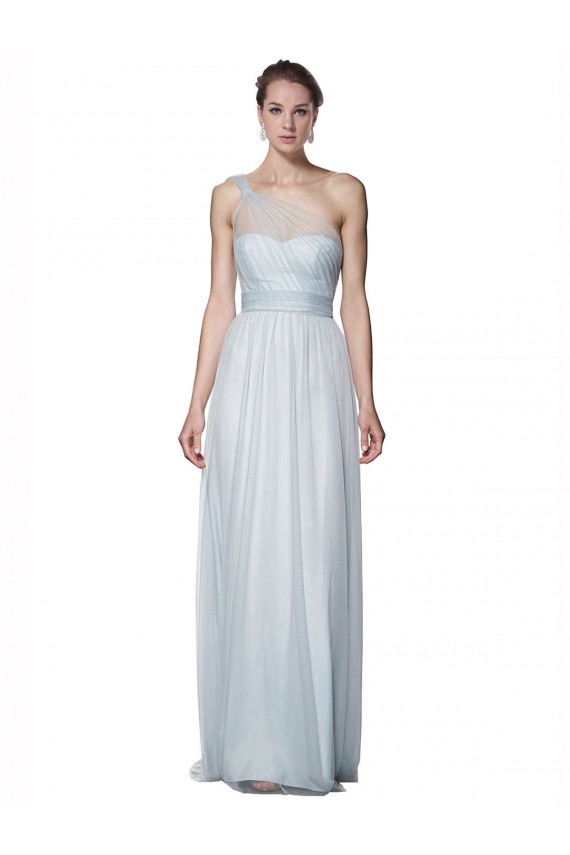 Best One Shoulder Illusion Tulle Bridesmaid Dress with Knot Detail Sydney