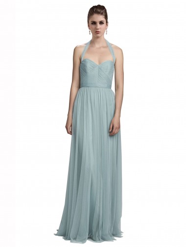 Best Halter Ruched Sweetheart Neckline Tulle Bridesmaid Dress Sydney