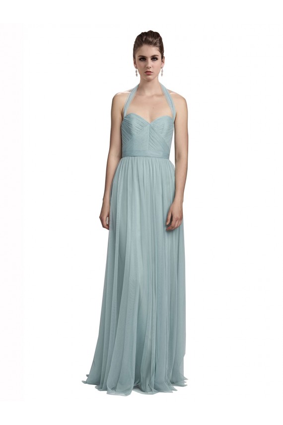 Best Halter Ruched Sweetheart Neckline Tulle Bridesmaid Dress Sydney