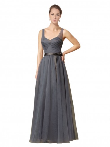 Best Sweetheart Long Tulle Bridesmaid Dress with Sash Sydney