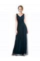 Best Full Length Long Tulle Bridesmaid Dress with V-Neck Criss-Cross Ruched Top Sydney