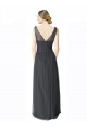 Best Long Tulle Bridesmaid Dress with Illusion Shoulder Straps and V-Back Sydney
