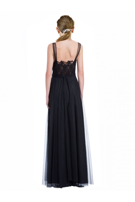 Best Full Length Tulle Bridesmaid Dress with Lace Bodice and Soft Tulle Illusion Top Sydney