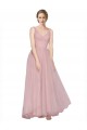Best Long Floor Length Wide Strap Plunge Cross Over Neckline Tulle Bridesmaid Dress Sydney