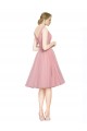 Best Short Knee Length Wide Strap Plunge Cross Over Neckline Tulle Cocktail Bridesmaid Dress Sydney
