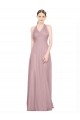 Best Ruffled Halter V-Neck Long Tulle Bridesmaid Dress with Pleats Sydney